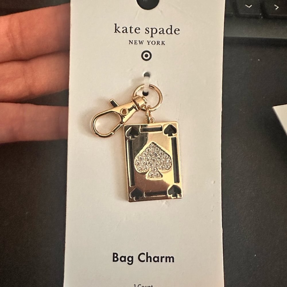 Kate Spade Gold and Silver Playing Card Bag Charm
